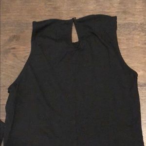 Cache Tops - Black top with orange and silver embellishments Cache Tops - Black top with orange and silver embellishments